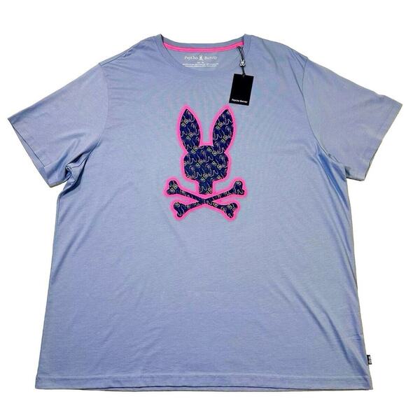 Psycho Bunny Other - Psycho Bunny Men's Belmont Graphic Tee Logo 3XL Big And Tall Purple Pima Cotton